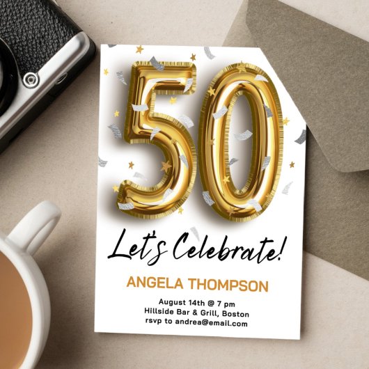 Golden 50 Years Anniversaire Invitation
