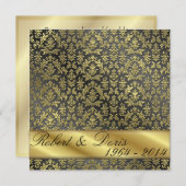 Golden 50e anniversaire Mariage Invitation Or (Devant / Derrière)