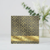 Golden 50e anniversaire Mariage Invitation Or (Debout devant)