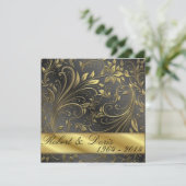 Golden 50e anniversaire Mariage Invitation Or (Debout devant)