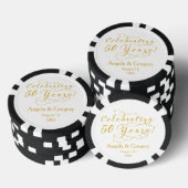 Golden 50e bruiloft Jubileum Favor Poker Chips (Opstapeling)