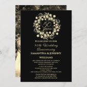 Golden 50e bruiloft Jubileum Foto Goud Kaart (Voorkant / Achterkant)