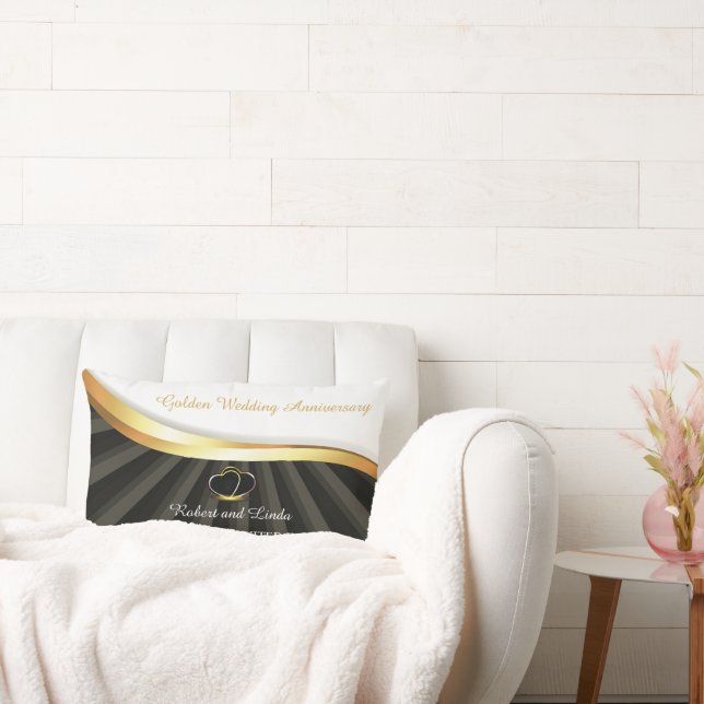 Golden 50e bruiloft religieus Jubileum Kussen (Bank)