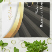 Golden 50e bruiloft religieus Jubileum Theedoek (Gevouwen)