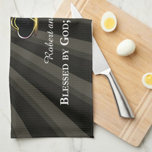 Golden 50e bruiloft religieus Jubileum Theedoek (Quarter Fold)