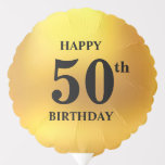 Golden 50th 60th 70th 80th Birthday Balloon<br><div class="desc">Élégant ballon d'or 50ème 60ème 70ème 80ème anniversaire. Un texte d'anniversaire heureux peut être personnalisé.</div>