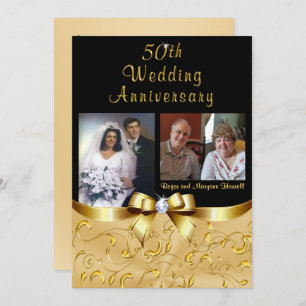 Golden 50th Anniversary Invitations pour Maryann
