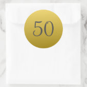 Golden 50th Bruiloft Jubileum Party Stickers (Tas)