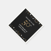 Golden 50th Company Jubileum Confetti Gold Servet (Hoek)