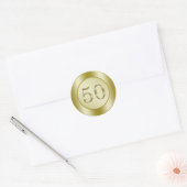 Golden 50th Jubileum Ronde Sticker (Envelop)