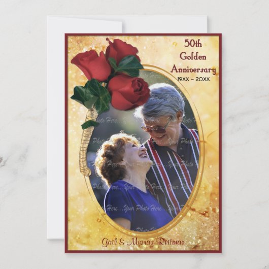 Golden 50th Jubileum Save The Date (Voorkant)