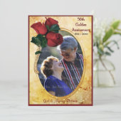 Golden 50th Jubileum Save The Date (Staand voorkant)