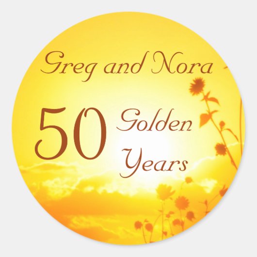 Golden 50th Jubileum Sticker (Voorkant)