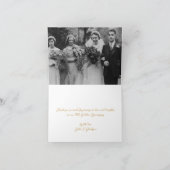 Golden 50th Jubileum Voeg je eigen foto hart toe Bedankkaart (Binnen)