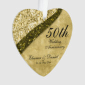 Golden 50th Mariage Anniversary Keepsar Ornament (devant)