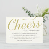 Golden 50th Mariage Anniversary Party Invitation (Debout devant)
