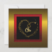 Golden 50th Mariage Anniversary Party Invitation (Devant)