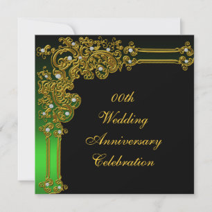 Golden 50th Mariage Anniversary Party Invitation