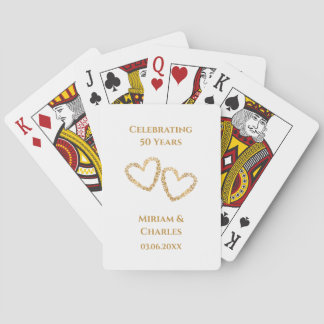 Golden 50th Wedding Anniversary Personalized Gift Pokerkaarten