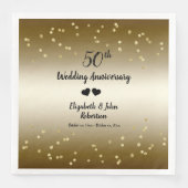 Golden 50th Wedding Jubileum Confetti Servet (Voorkant)