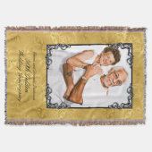 Golden 50th Wedding Jubileum Fotomonogram Deken (Voorkant)