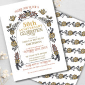 Golden 50th Wedding Jubileum Kaart