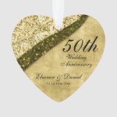 Golden 50th Wedding Jubileum Keepomwille Ornament (voorkant)