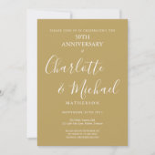 Golden 50th Wedding Jubileum Modern Script Kaart (Voorkant)