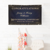 Golden 50th Wedding Jubileum Party Spandoek (Insitu)