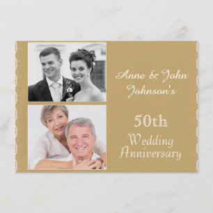 Golden 50th Wedding Jubileum Uitnodiging