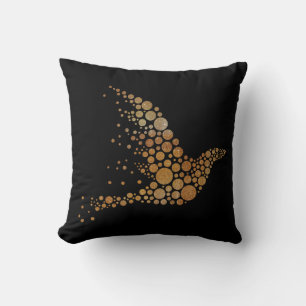 Golden Abstact Bird Coussin 2