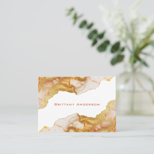 Golden Abstract DIY-Visitekaartje Visitekaartje (Staand voorkant)
