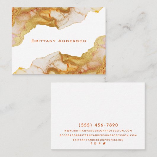 Golden Abstract DIY-Visitekaartje Visitekaartje (Voorkant / Achterkant)