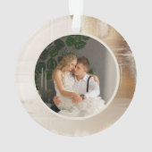 Golden Abstract | Eerste getrouwde kerst foto Ornament (achterkant)