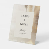 Golden Abstract | Elegante bruiloft Kaarten en ges Reclamebord Met Voetstuk (Voorkant)