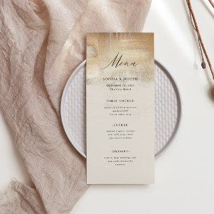 Golden Abstract Elegante bruiloft Menu