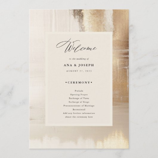 Golden Abstract | Elegante bruiloft Programma (Voorkant)