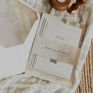 Golden Abstract   Elegante bruiloft Uitnodigingen Wikkel