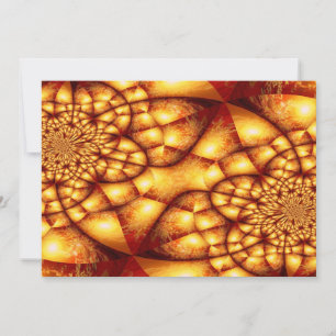 Golden Abstract Invitations Kaart