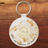 Golden Abstract Logo & QR Code Company Sleutelhang Sleutelhanger (Voorkant)