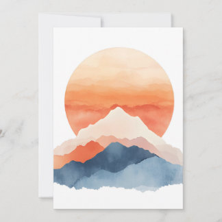 Golden Abstract Mountain Peak Sunrise Aankondiging
