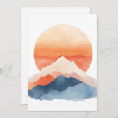 Golden Abstract Mountain Peak Sunrise Aankondiging (Voorkant / Achterkant)