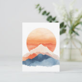 Golden Abstract Mountain Peak Sunrise Aankondigingskaart (Staand voorkant)