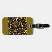 Golden Abstract Swirl Pattern Bagagelabel (Voorkant horizontaal)