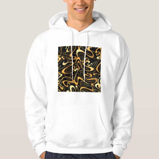 Golden Abstract Swirl Pattern Hoodie (Voorkant)