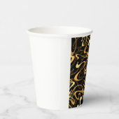 Golden Abstract Swirl Pattern Papieren Bekers (Rechts)