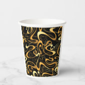 Golden Abstract Swirl Pattern Papieren Bekers (Voorkant)
