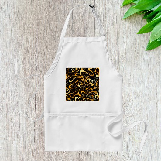 Golden Abstract Swirl Pattern Standaard Schort