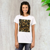 Golden Abstract Swirl Pattern T-shirt