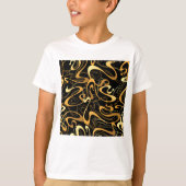 Golden Abstract Swirl Pattern T-shirt (Voorkant)